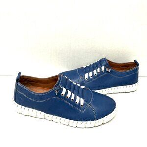 MIZ MOOZ LEATHER MACKEE CASUAL SLIP ON FLATS BLUE 37EU / 7US S-14